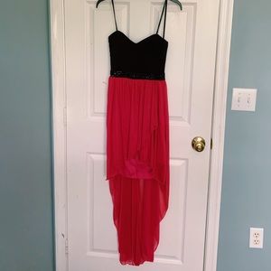 High Low Strapless Pink Dress